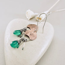 Load image into Gallery viewer, Green Onyx Crescent Earrings