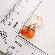 Load image into Gallery viewer, TN Faceted Carnelian Drop Earrings (Copper)