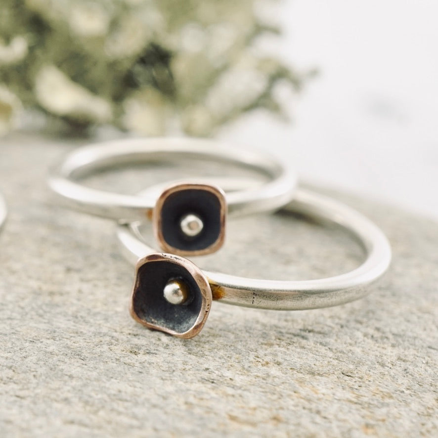 SP - Square Pods Stackable Ring - Closed (Sterling)