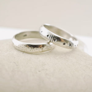Stackable - Half Round Textured Ring (Sterling)