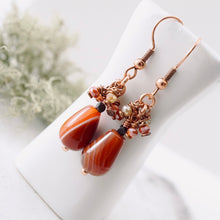 Load image into Gallery viewer, TN Agate &amp; Crystal Cluster Earrings (Copper)