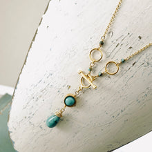 Load image into Gallery viewer, TN Natural Turquoise Orbit Pendant (Gold-filled)