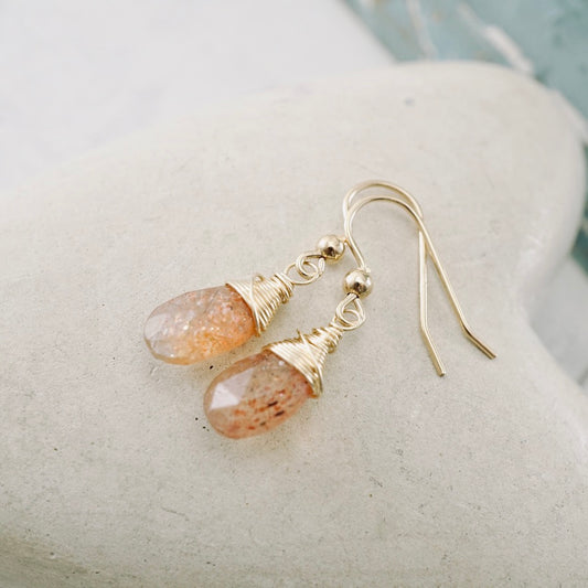 Sunstone Drop Earrings