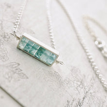 Load image into Gallery viewer, TN Apatite Petite Bar Necklace (Sterling Silver)