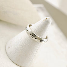 Load image into Gallery viewer, Stackable - Half Round Line and Dots Textured Ring (Sterling - 6.5)