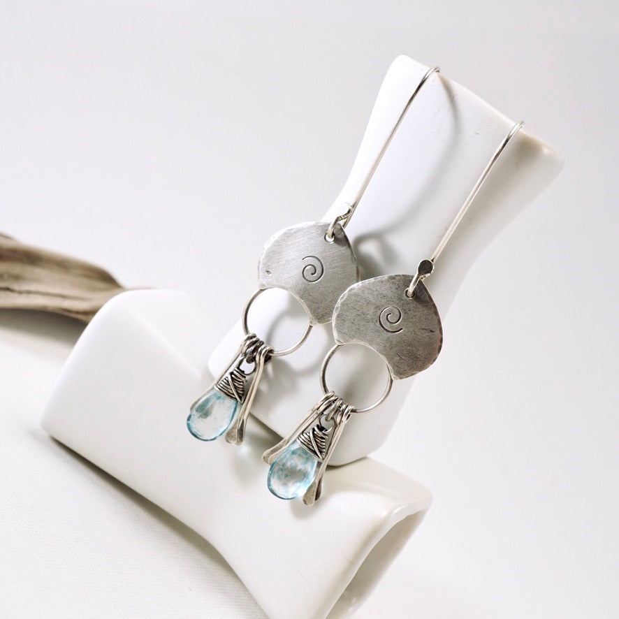 Moss Kyanite Happy Pod Earrings