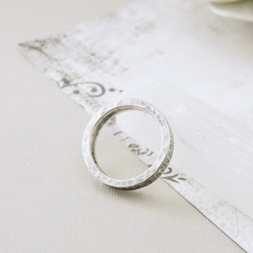 Thin Bark Silver Band (Size: 6.5)