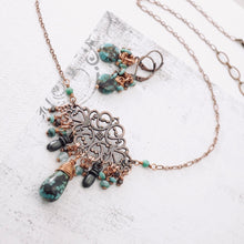Load image into Gallery viewer, TN Turquoise Copper Filigree Pendant (Copper)
