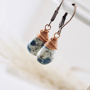 TN K2 Azurite Granite Drop Earrings (Copper)