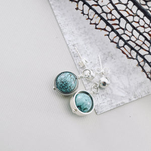 TN Natural Turquoise Orbit Earrings (SS - posts)