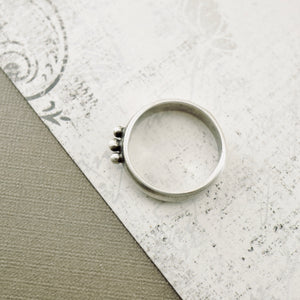 Stackable - Half Round 3 Bead Ring (Sterling - 6.5)