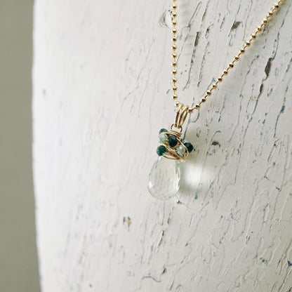 Petite Green Amethyst Wrap Pendant