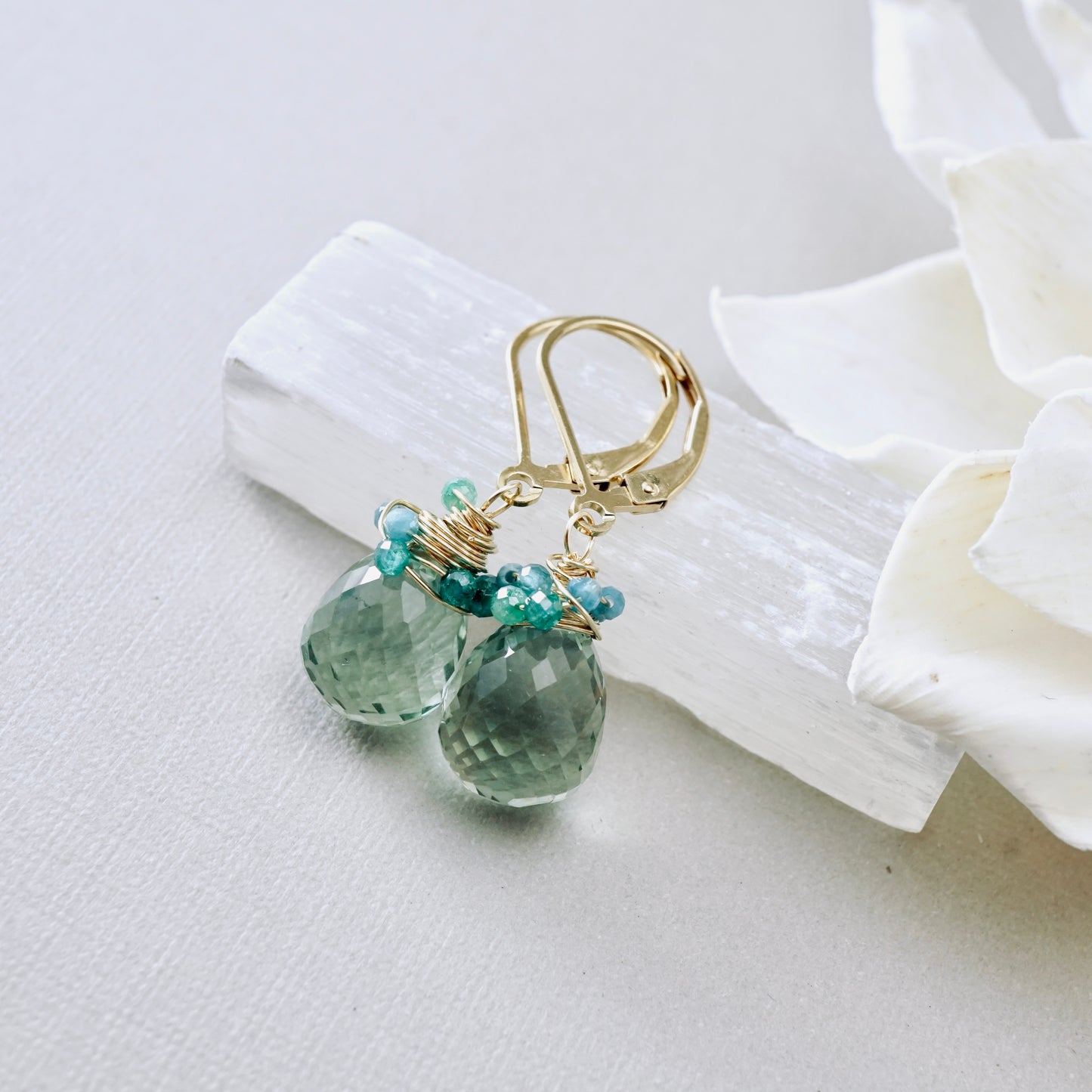 Green Amethyst Nested Earrings
