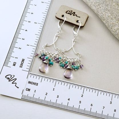 Ametrine Bouquet Chandelier Earrings