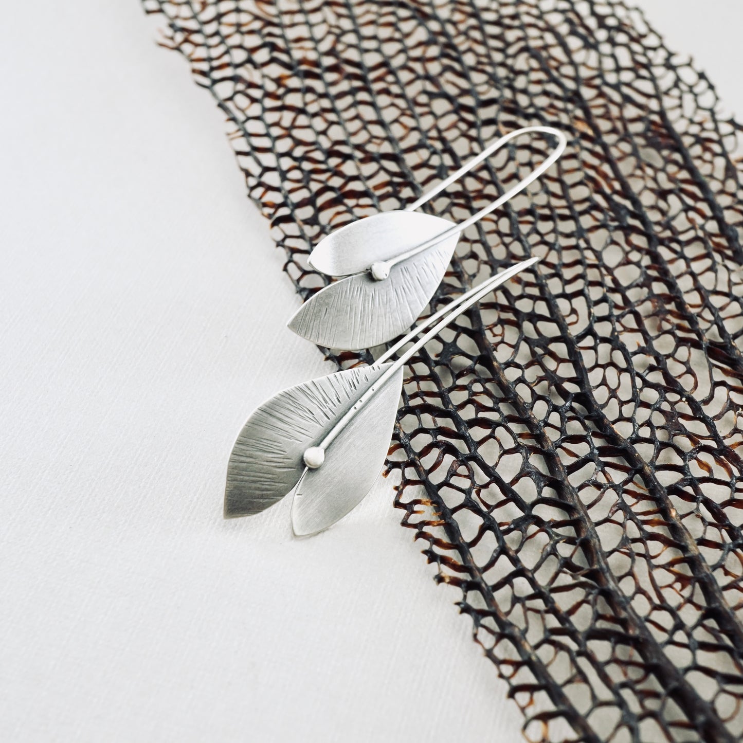 Peace Lily Textured Earrings