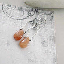 Load image into Gallery viewer, Petite Swings - Sunstone Earrings (Sterling Silver)