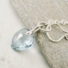 Load image into Gallery viewer, PS - Petite Swings Blue Topaz Heart Pendant (SS)