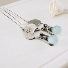 Load image into Gallery viewer, Chalcedony Crescent Earrings