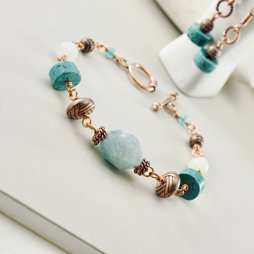 Amazonite & Turquoise Copper Bracelet