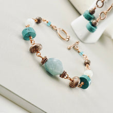 Load image into Gallery viewer, TN Amazonite &amp; Turquoise Copper Bracelet (Copper)