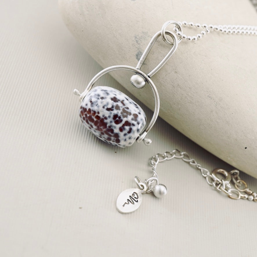 Petite Swings Fired Agate Swivel Drop Pendant