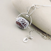 Load image into Gallery viewer, Petite Swings - Fired Agate Swivel Drop Pendant (Sterling)