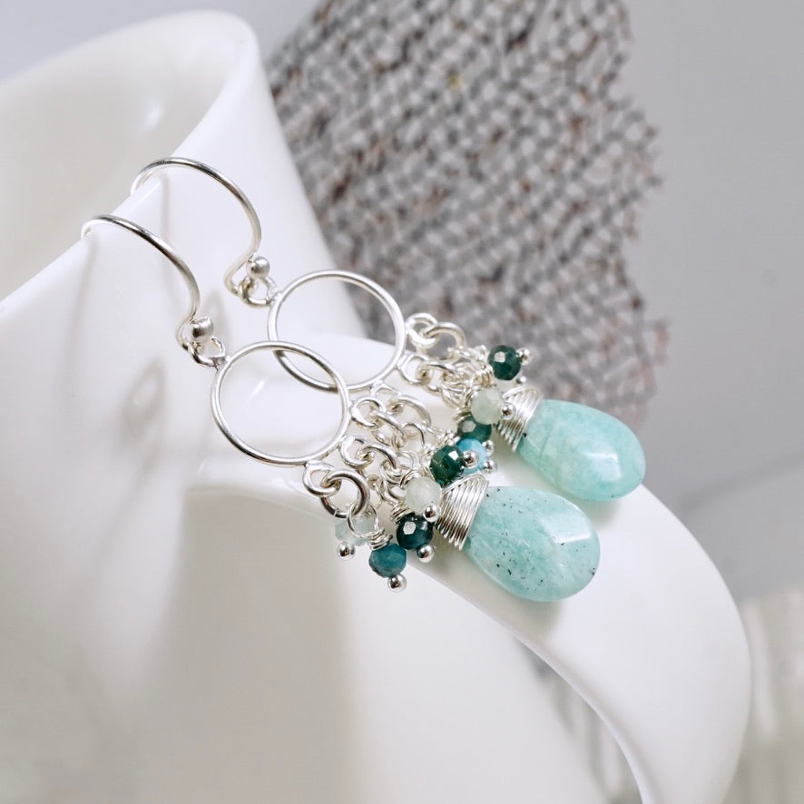 Amazonite Petite Chandelier Earrings