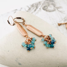 Load image into Gallery viewer, TN Long Blue Chalcedony Cluster Earring (CU)