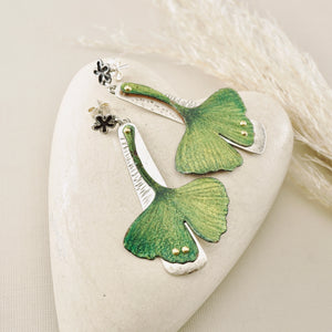 RH - Verdant Gingko Earrings (SS posts) CUSTOM ORDER