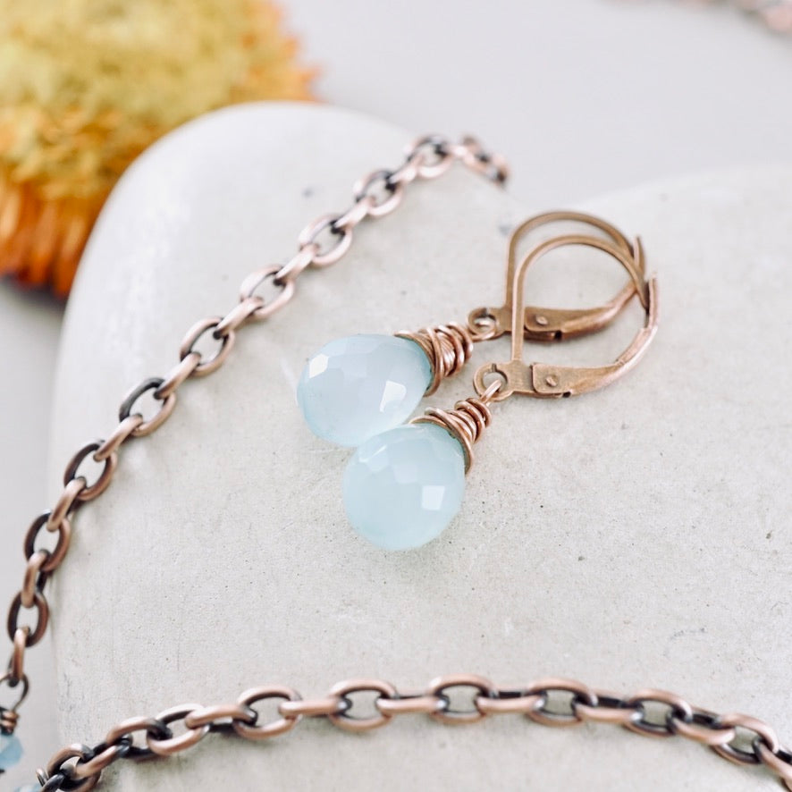 Petite Chalcedony Barrel Pendant