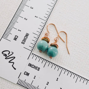 TN Green Turquoise Cornflake Earrings (Copper)