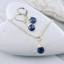 Load image into Gallery viewer, TN Petite Blue Sapphire Pendant (Gold-filled)