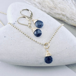 TN Petite Blue Sapphire Pendant (Gold-filled)