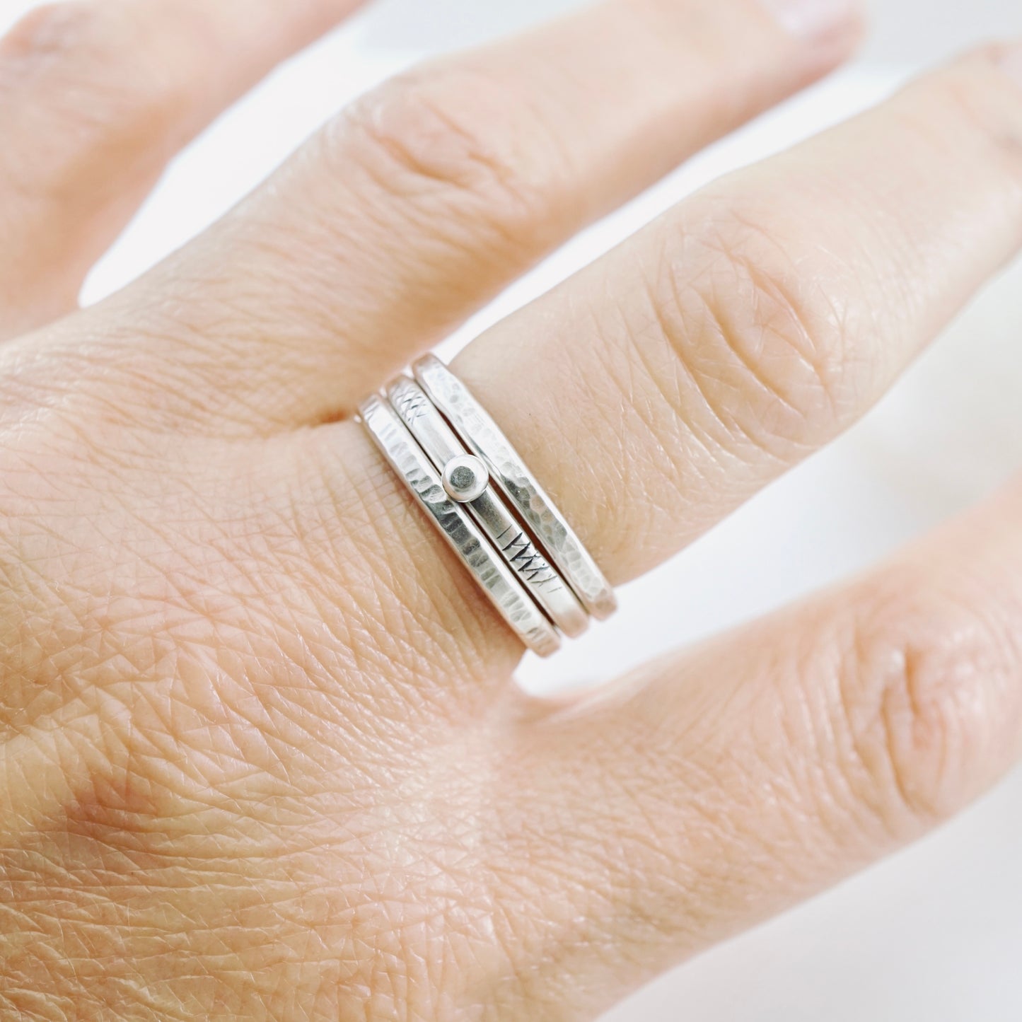 Stacking Ring Single Silver Granule
