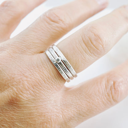 Stacking Ring Single Silver Granule
