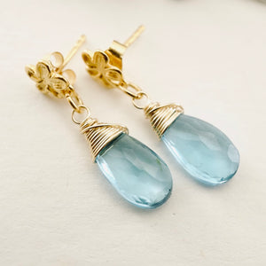 TN Premium Blue Topaz Drop Earrings (GF)
