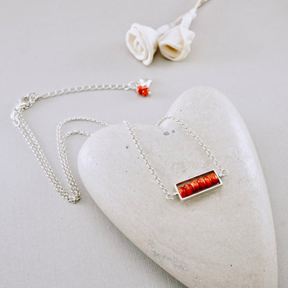 Spiny Oyster Petite Bar Necklace