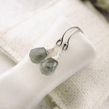 Load image into Gallery viewer, TN Gray Moonstone Drop Earrings (Sterling)