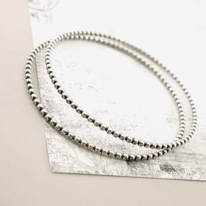 Stackable - Flat Large Bead Bangle Bracelet (SS)