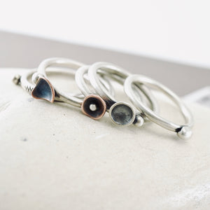 Stackable - Oval Pebble Ring (Sterling)