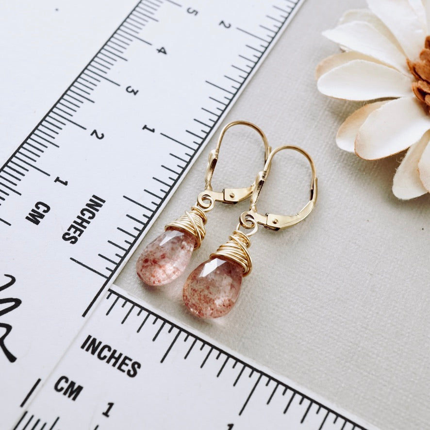 Strawberry Quartz Drop Earrings