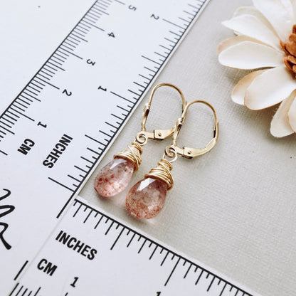 Strawberry Quartz Drop Earrings