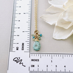 TN Turquoise & Aquamarine Charm Pendant (Gold-filled)