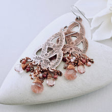 Load image into Gallery viewer, Strawberry Quartz Chandelier Earrings