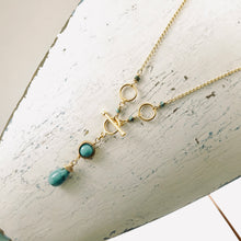 Load image into Gallery viewer, TN Natural Turquoise Orbit Pendant (Gold-filled)