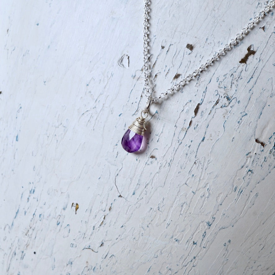 Petite Amethyst Drop Pendant