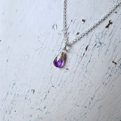 Petite Amethyst Drop Pendant