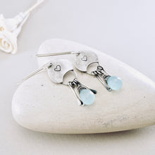 Load image into Gallery viewer, Chalcedony Crescent Earrings