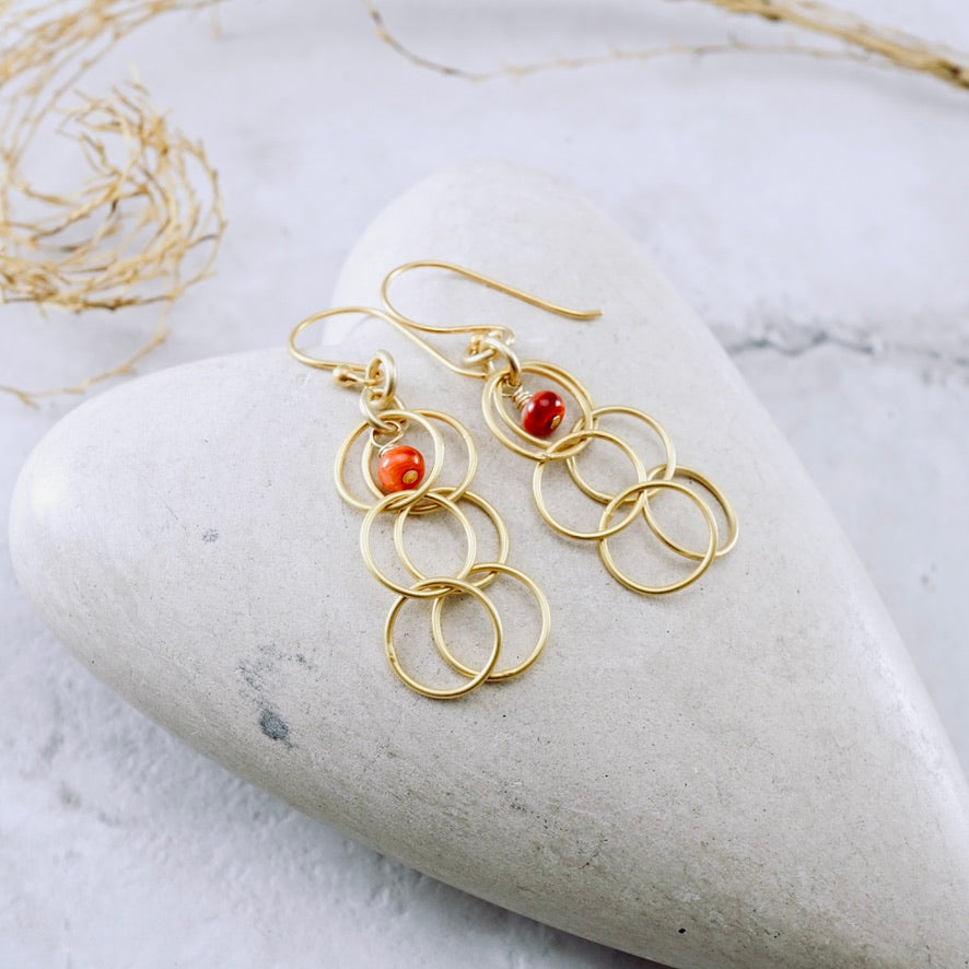 Spiny Oyster Bauble Hoop Earrings