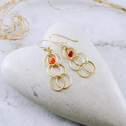 Spiny Oyster Bauble Hoop Earrings